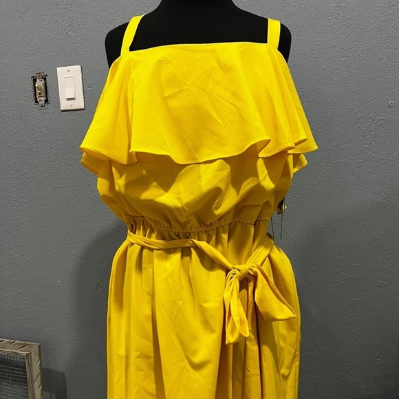 Leslie Fay Plus Size Dress, pull over with elastic waist and belt. - Picture 1 of 4